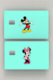 Sevgililere Özel Mickey&minnie Mouse 2'li Kredi Kartı & Akbil Sticker Kaplama
