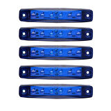 Mavi Parmak Led Dorse Lamba 6 Ledli 12-24V 5'li