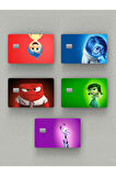 5'li Ters Yüz ''Inside Out'' Kredi Kartı, Akbil ve Kart Kaplama Stickerı (5 ADET)