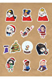 Yılbaşı Christmas Temalı Gamer Valorant 13'lü Laptop Tablet Cep Telefonu Sticker Seti