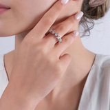 0.18 Karat Beştaş Pırlanta Yüzük, Doğal Pırlanta, Sertifikalı Mücevher, Beyaz Altın