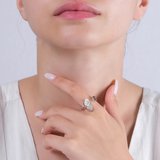 1.00 Karat Pırlanta Yüzük, Kalp Motifli, Doğal Pırlanta, Sertifikalı Mücevher, Beyaz Altın