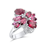 4.58 Karat Pırlanta Rhodolite Yüzük, Doğal Pırlanta, Sertifikalı Mücevher, Beyaz Altın