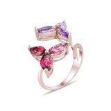 5.70 Karat Ametist Rhodolite Yüzük, Doğal Taş, Sertifikalı Mücevher, Rose Altın