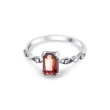 0.88 Karat Pırlanta Rhodolite Yüzük, Doğal Pırlanta, Sertifikalı Mücevher, Beyaz Altın