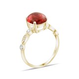 2.67 Karat Pırlanta Rhodolite Yüzük, Doğal Pırlanta, Sertifikalı Mücevher, Sarı Altın