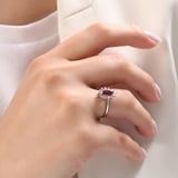 1.55 Karat Pırlanta Rhodolite Yüzük, Doğal Pırlanta, Sertifikalı Mücevher, Beyaz Altın