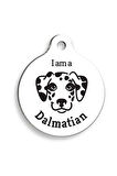 Beyaz Dalmaçyalı Yuvarlak Köpek Künyesi Medium: 3 cm.
