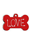 Love Letter Kırmızı Kedi Köpek Künyesi XLarge: 3,3 x 5 cm.