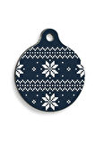 Christmas Serisi Black&White Pattern Yuvarlak Kedi ve Köpek Künyesi Small: 2,5 cm.