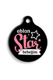Ablan Star Yuvarlak Kedi ve Köpek Künyesi Small: 2,5 cm.