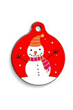 Christmas Serisi Snowman Yuvarlak Kedi ve Köpek Künyesi Large: 3,8 cm.
