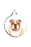 Suluboya Bulldog Yuvarlak Köpek Künyesi Large 3,8 cm