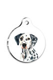 Suluboya Dalmatian Yuvarlak Köpek Künyesi Medium 3 cm