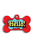 Hello Kemik Şekilli Köpek Künyesi XLarge: 3,3 x 5 cm.