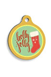Christmas Serisi Holly Jolly Yuvarlak Kedi ve Köpek Künyesi Large: 3,8 cm.