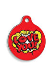 Love You Yuvarlak Kedi ve Köpek Künyesi Medium: 3 cm.