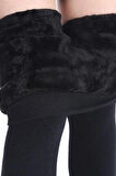 Kadın Siyah Içi Peluş Esnek Kışlık Termal Tayt