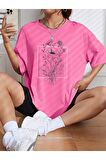 Unisex Çiçek Baskılı Tshirt
