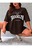 Unisex Brooklyn Yazılı Tshirt