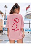 Unisex Luck Up Yazılı Tshirt