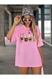 Unisex Milkshake Baskılı Tshirt