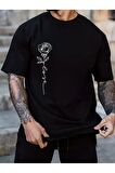 Unisex Gül Baskılı Tshirt