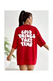 Unisex Good Things Yazılı Tshirt