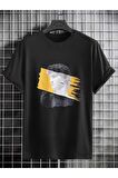 Unisex Önü Siyah Beyaz Baskılı Tshirt