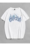 Unisex Su Baskılı Önü Yazılı Tshirt