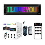 Led Matrix Panel Büyük Boy Dijital Kayar Rgb Ekran Kumandalı Mobil Uygulamalı 90x19 cm