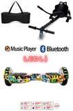 Elektrikli Kaykay Scooter Akıllı Denge Hoverboard + HoverKart + Çanta FULL LEDLİ EXTREM PAKET D01