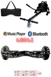 Elektrikli Kaykay Scooter Akıllı Denge Hoverboard + HoverKart + Çanta FULL LEDLİ EXTREM PAKET D02