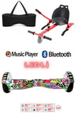Elektrikli Kaykay Scooter Akıllı Denge Hoverboard + HoverKart + Çanta FULL LEDLİ EXTREM PAKET D04