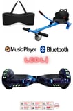 Elektrikli Kaykay Scooter Akıllı Denge Hoverboard + HoverKart + Çanta FULL LEDLİ EXTREM PAKET D12