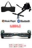 Elektrikli Kaykay Scooter Akıllı Denge Hoverboard + HoverKart + Çanta FULL LEDLİ EXTREM PAKET D18