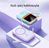 Manyetik Hızlı Şarj Güç Banka 10000mAh Taşınabilir Led Ekranlı Kablosuz  Magsafe Güç Bankası