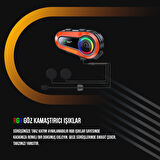 2 ADET Q08 2X 1000m Telsiz Mesafeli Özellikli 2 Kişi Bağlantılı Bluetooth Kask Kulaklık Ekranlı Fenerli Interkom