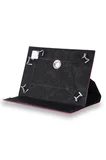 Velvoria Dark EvoPad M1040 10.1 (3G) - 10.1" Tablet Uyumlu Standlı Üniversal Kapaklı Pembe Tablet Kılıfı