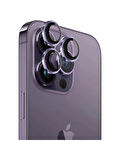 iPhone 14 Pro / 14 Pro Max Kamera Lens Koruyucu ''Safir Cam & Kolay Kurulum'' (Derin Mor)