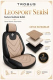 Honda Accord 2003 Sonrası Uyumlu LeoSport Serisi Bej Siyah Ortopedik Keten Koltuk Kılıfı