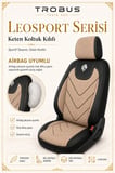 Mitsubishi ASX 2010 Sonrası Uyumlu LeoSport Serisi Bej Siyah Ortopedik Keten Koltuk Kılıfı