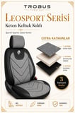 Nissan Micra 2003 Sonrası Uyumlu LeoSport Serisi Gri Siyah Ortopedik Keten Koltuk Kılıfı