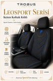 Opel Corsa 2006 Sonrası Uyumlu LeoSport Serisi Siyah Mavi Ortopedik Keten Koltuk Kılıfı