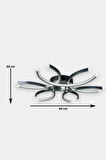 Levora Modern Tasarım Salon Mutfak Yatak Odası Krom Renk Beyaz Işıklı Led Avize