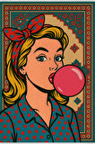 Retro Pop Art Halı – Renkli Sakız Temalı | Kaymaz Taban & Yıkanabilir | Modern Genç Odası Halısı