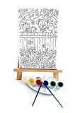 Kuçu Çetesi Çocuk Ressam Seti - 20 x 30 cm Önçizimli Tuval, 2 Adet Fırça, Palet, Boyalar ve Şövale