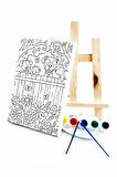 Kuçu Çetesi Çocuk Ressam Seti - 20 x 30 cm Önçizimli Tuval, 2 Adet Fırça, Palet, Boyalar ve Şövale