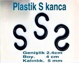 Plastik "s" Kanca 100 Adet Siyah