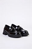 Siyah Tokalı Kalın Taban Kadın Loafer LFR-0025